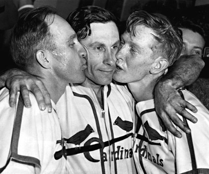 Slaughter and Schoendienst Kiss Brecheen